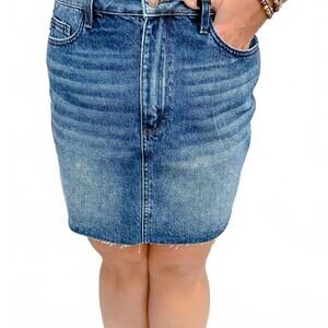NEW JUDY BLUE rigid magic skirt in dark denim